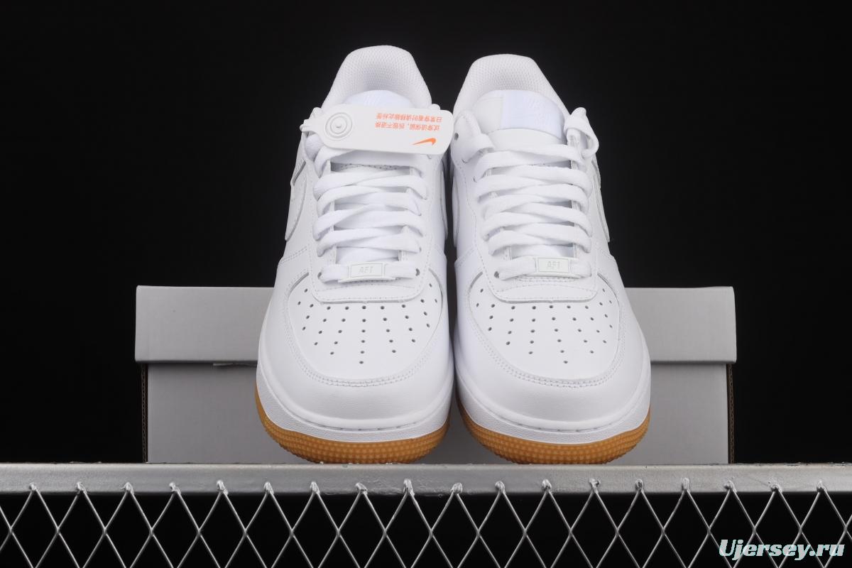 NIKE Air Force 1o07 Low raw rubber all-white low-top casual board shoes DJ2739-100