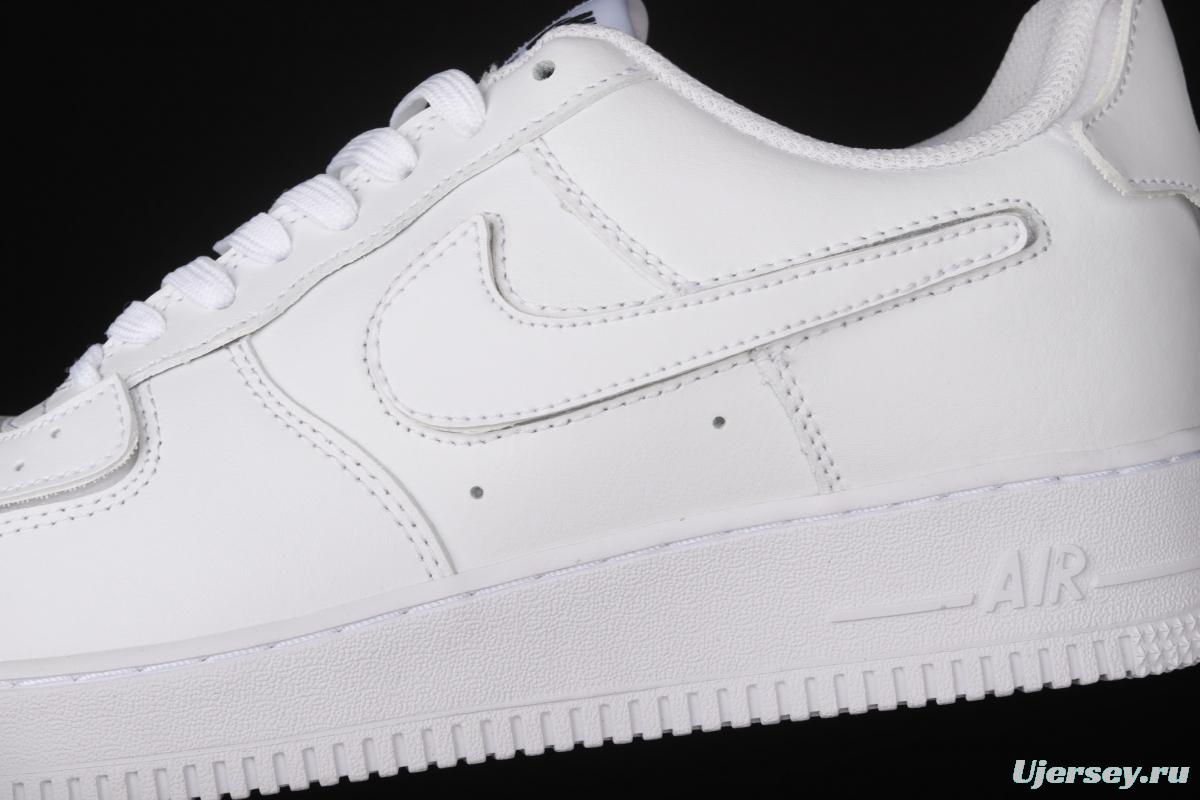 NIKE Air Force 1x 07 Low (GS) White removable Velcro low-top casual board shoes DB2812-100