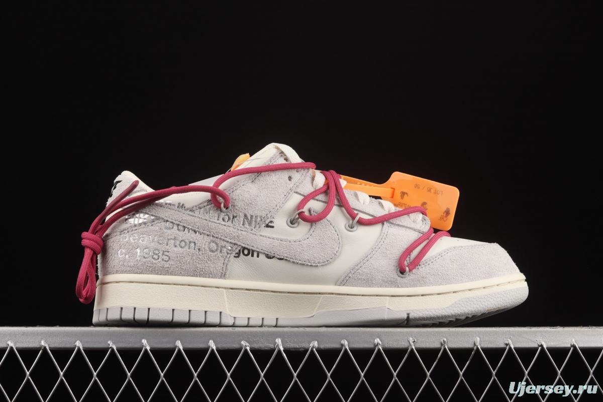 OFF-White x NIKE DUNK Low 12 of 50 OW suede SB buckle rebound fashion casual board shoes DJ0950-114