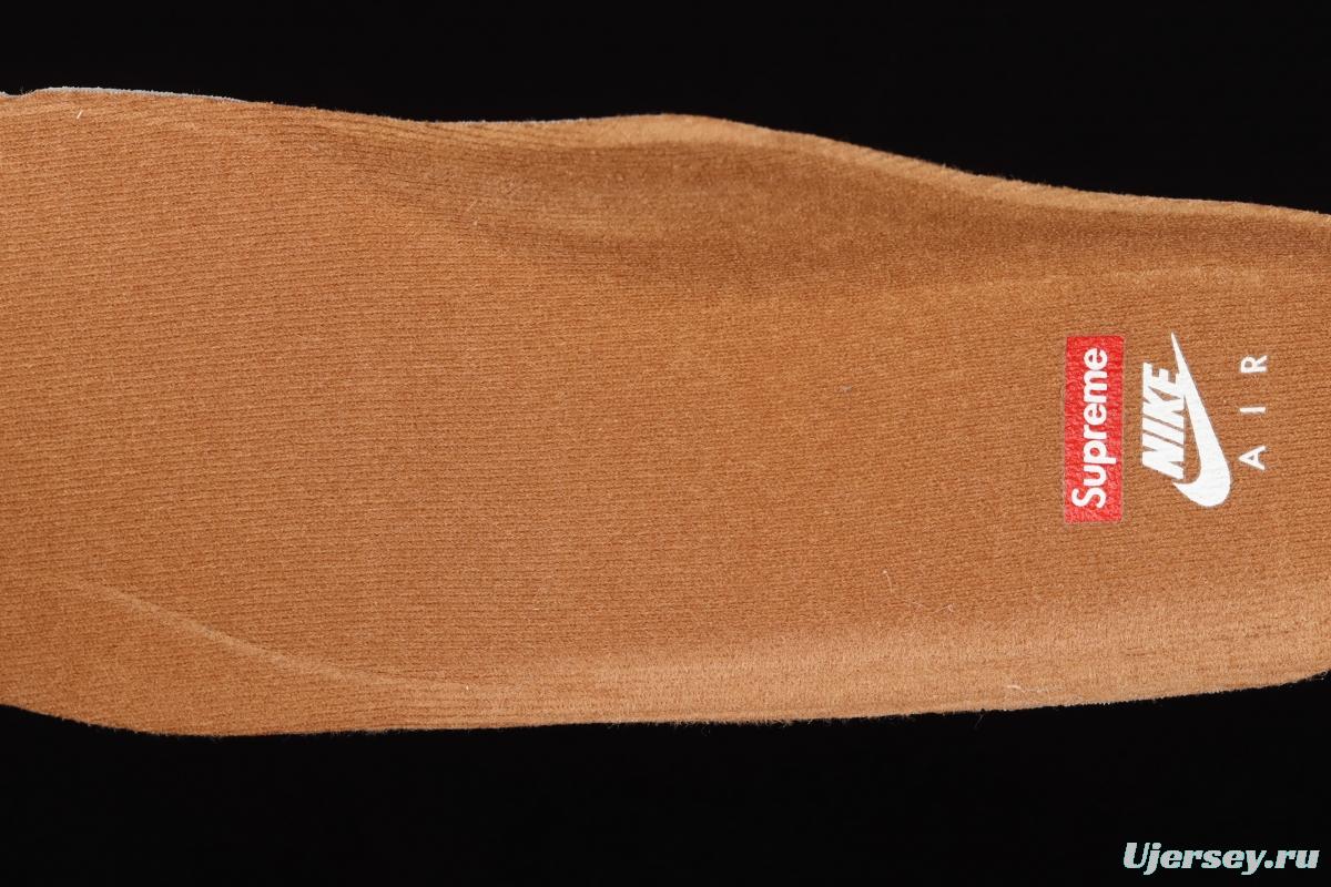 Supreme x NIKE Air Force 1 Low AF1 co-branded wheat suede low-top casual board shoes DN1555-200