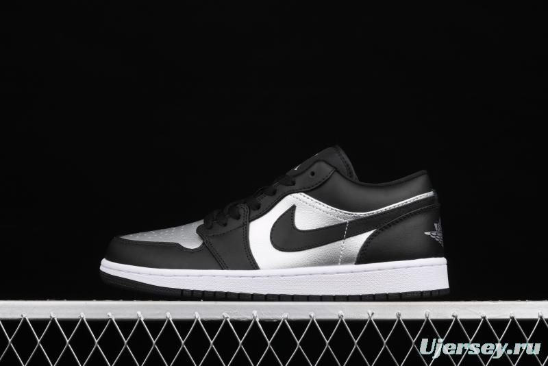 Air Jordan 1 Low low-top black silver culture leisure sports shoes DA5551-001