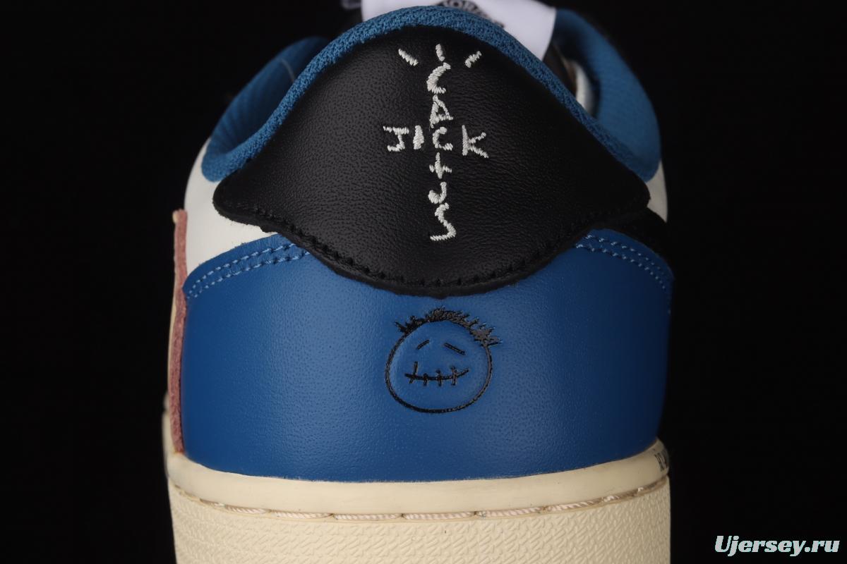 Travis Scott x Air Jordan 1 High OG Lightning inverted tick low side head layer original standard DM7866-140