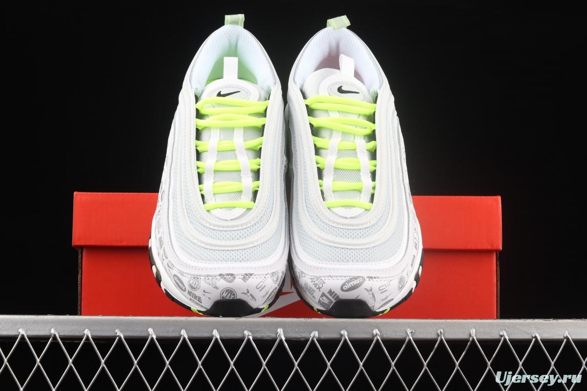 NIKE Air Max 97 SE Logo printed with 3M reflective bullet air cushion running shoes DH0006-100