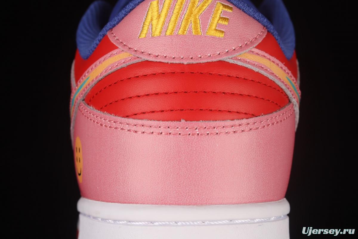 Cactusplantfleamarket x NIKE DUNK Low Rainbow smiley face joint style rainbow mandarin duck joint style low-side sports leisure board shoes LF4587-001