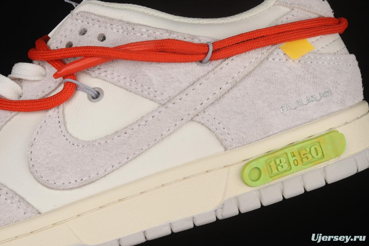 OFF-White x NIKE DUNK Low 12 of 50 OW suede SB buckle rebound fashion casual board shoes DJ0950-110