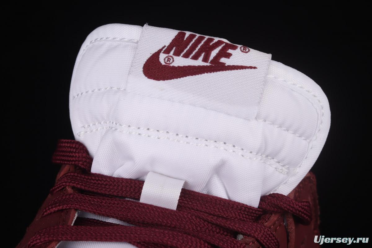 NIKE SB DUNK Low Prm wine red and white color SB buckle rebound fashion leisure board shoes DD1503-108