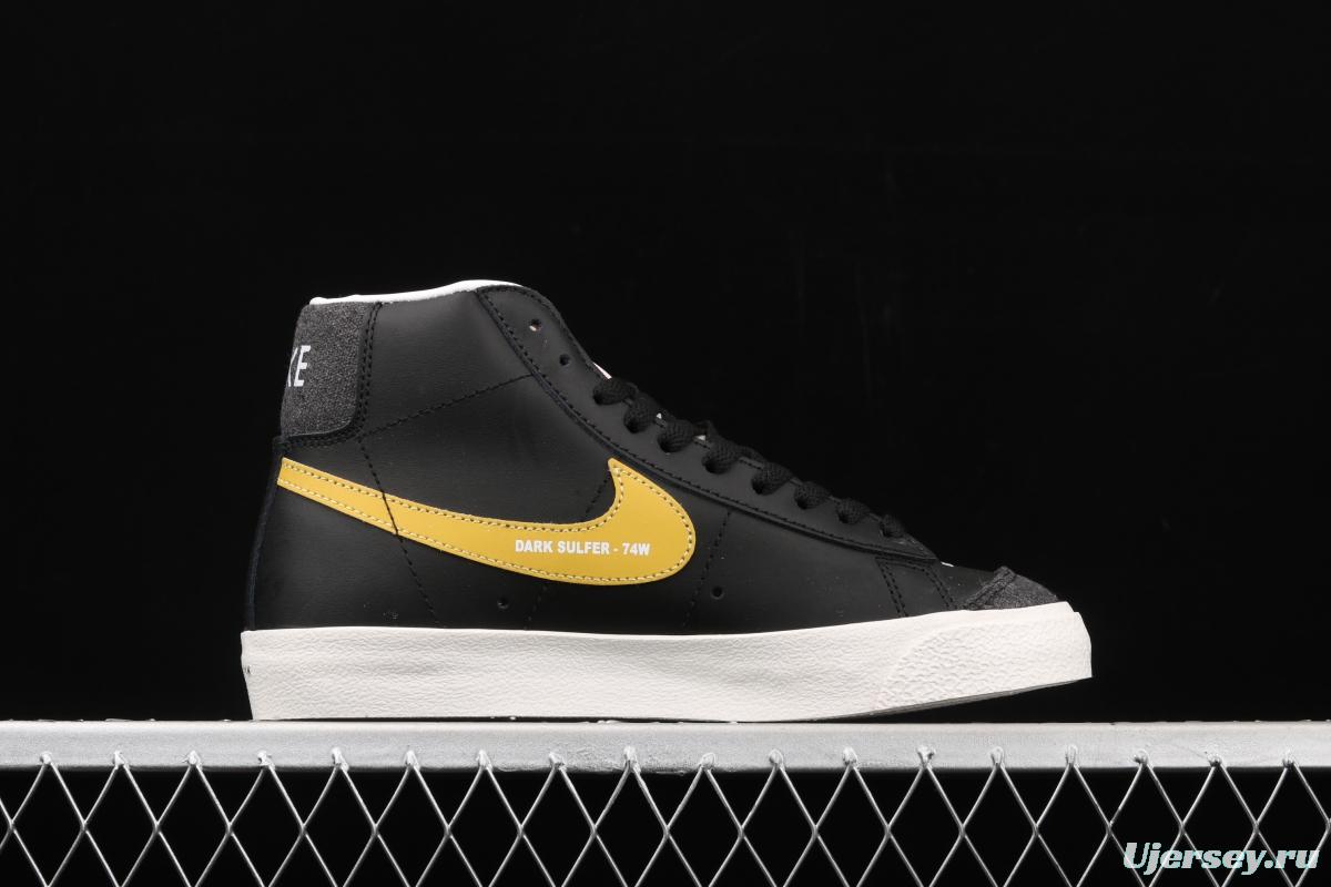 NIKE Blazer Mid'77 Trail Blazers four-color hook black high-top casual board shoes DA2142-046