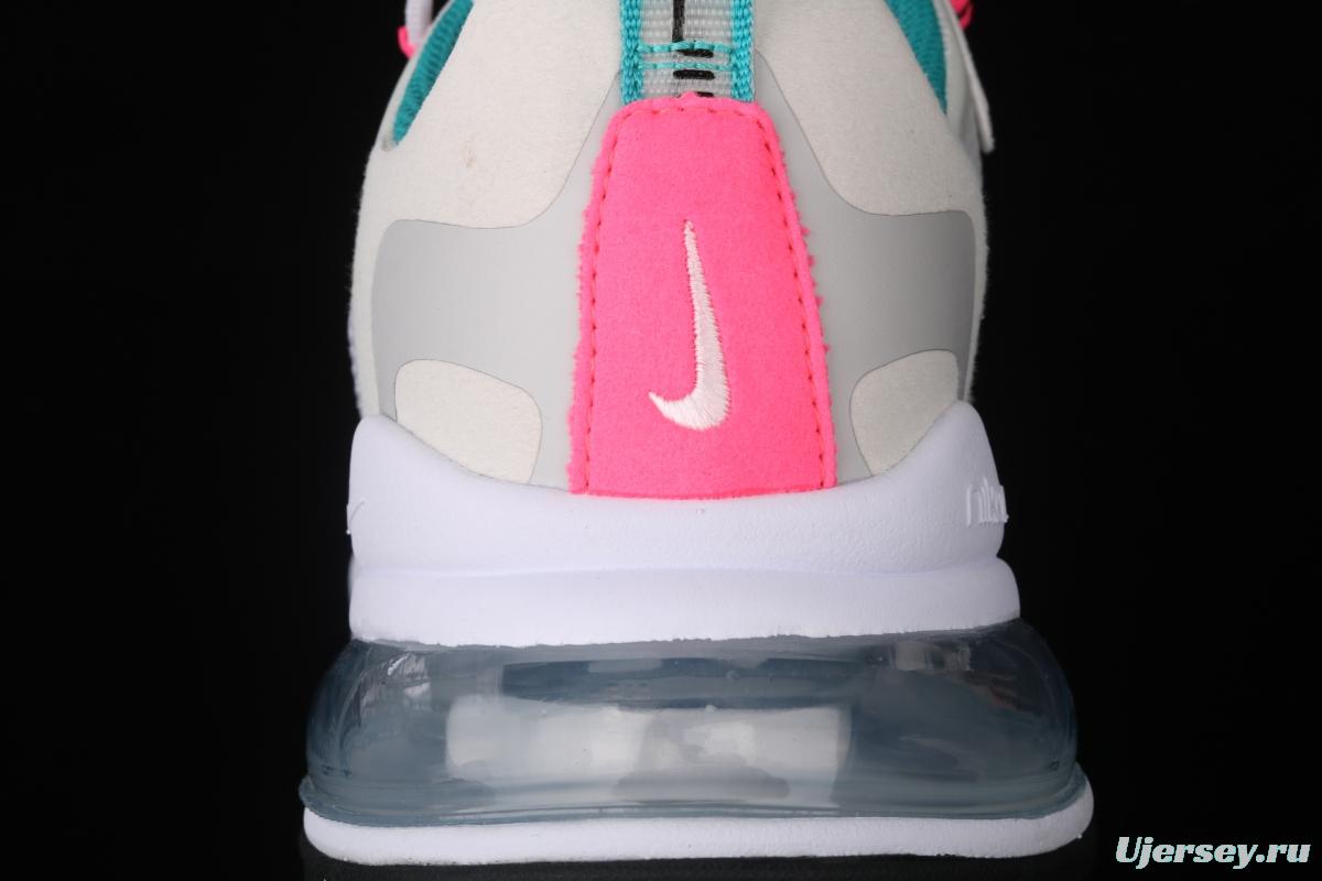 NIKE Air Max 270React new high-frequency mesh hollowing out function half-palm air cushion running shoes CZ1612-100