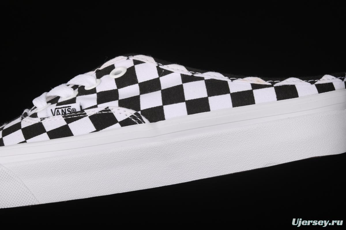Vans Authentic 2021 summer new Anaheim black and white chessboard VN0A54F75GU lace for lazy half-dragged canvas board shoes