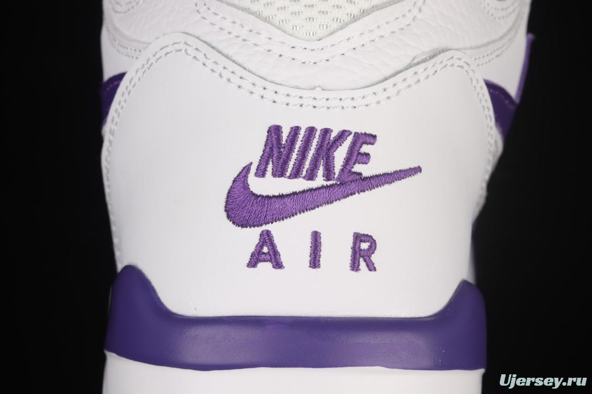 NIKE Air Flight 89 White and Purple Air cushion Basketball shoes CN0050-101