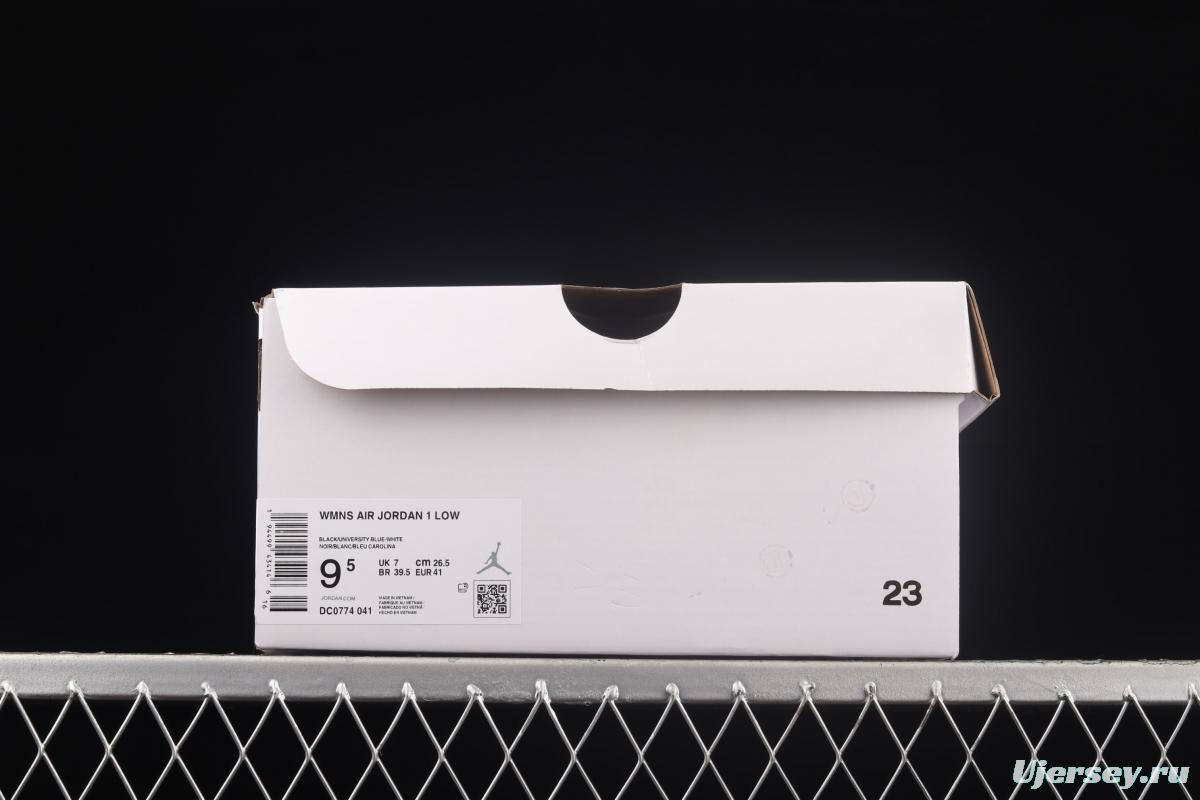 Air Jordan Low black blue and white low-gang culture leisure sports basketball shoes DC0774-041