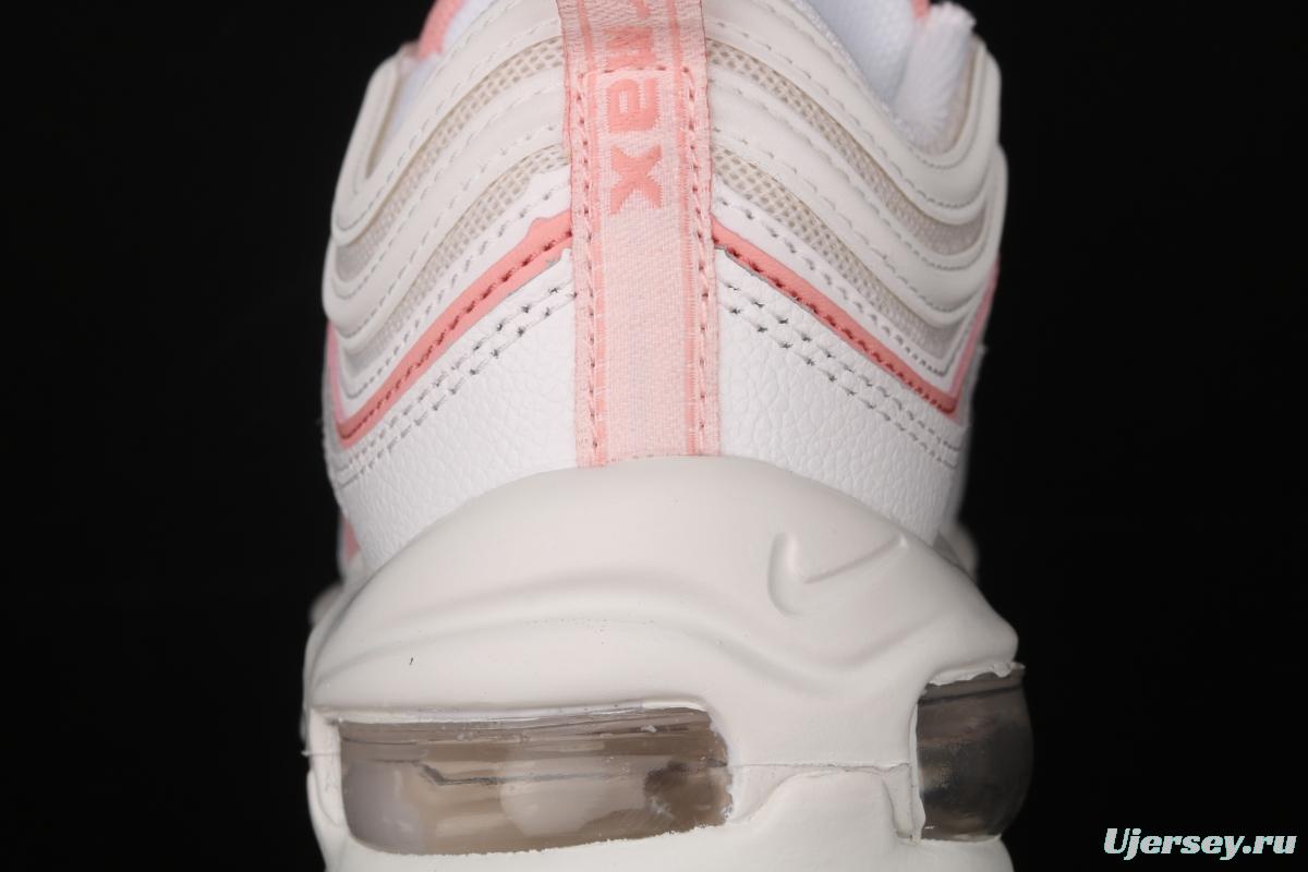 NIKE Air Max 97 White and pink 3M reflective bullet running shoes 921733-104