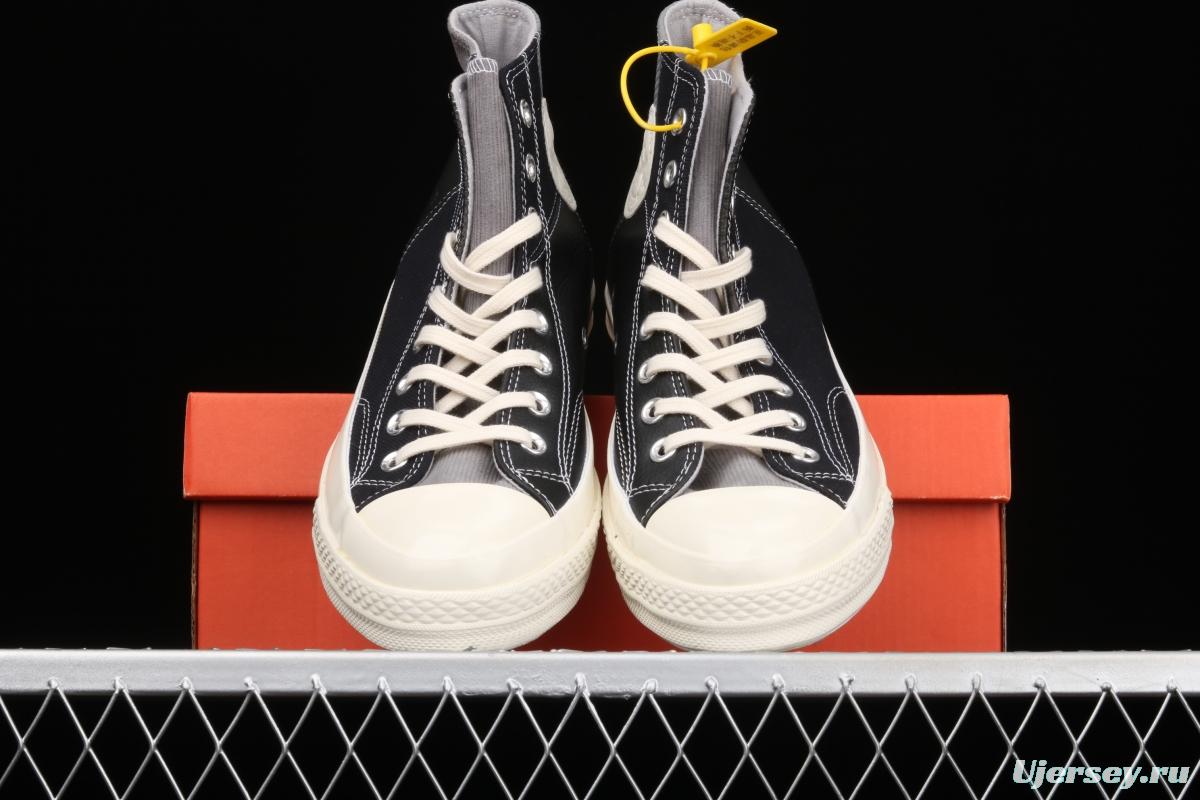 Converse Chuck 70 Converse limited mixed material splicing high-top casual board shoes 163220C