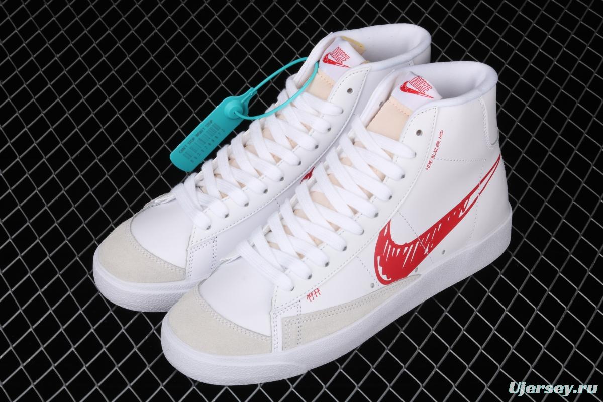 NIKE Blazer Mid'77 Vintage Trail Blazers graffiti hook retro high-top casual board shoes CW7580-100