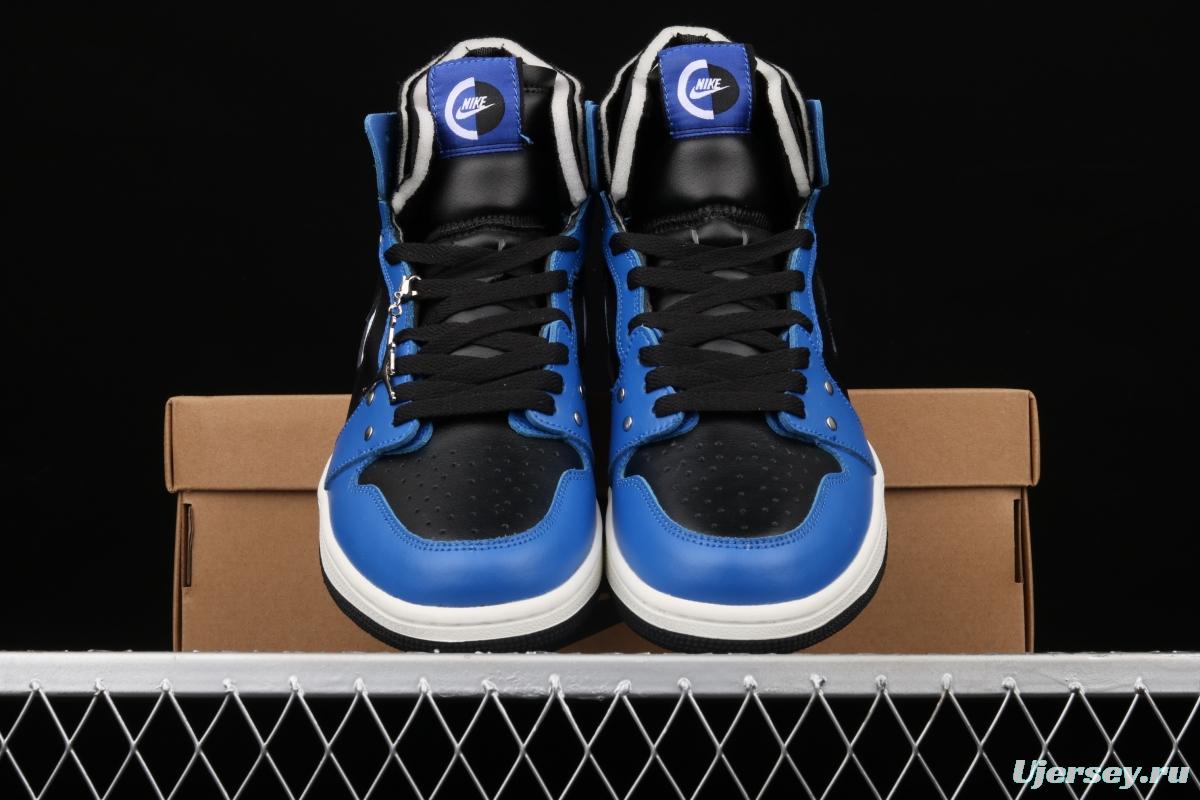 Air Jordan 1 Zoom Comfort SE Hyper Royal metal rivets black and blue CZ1360-401