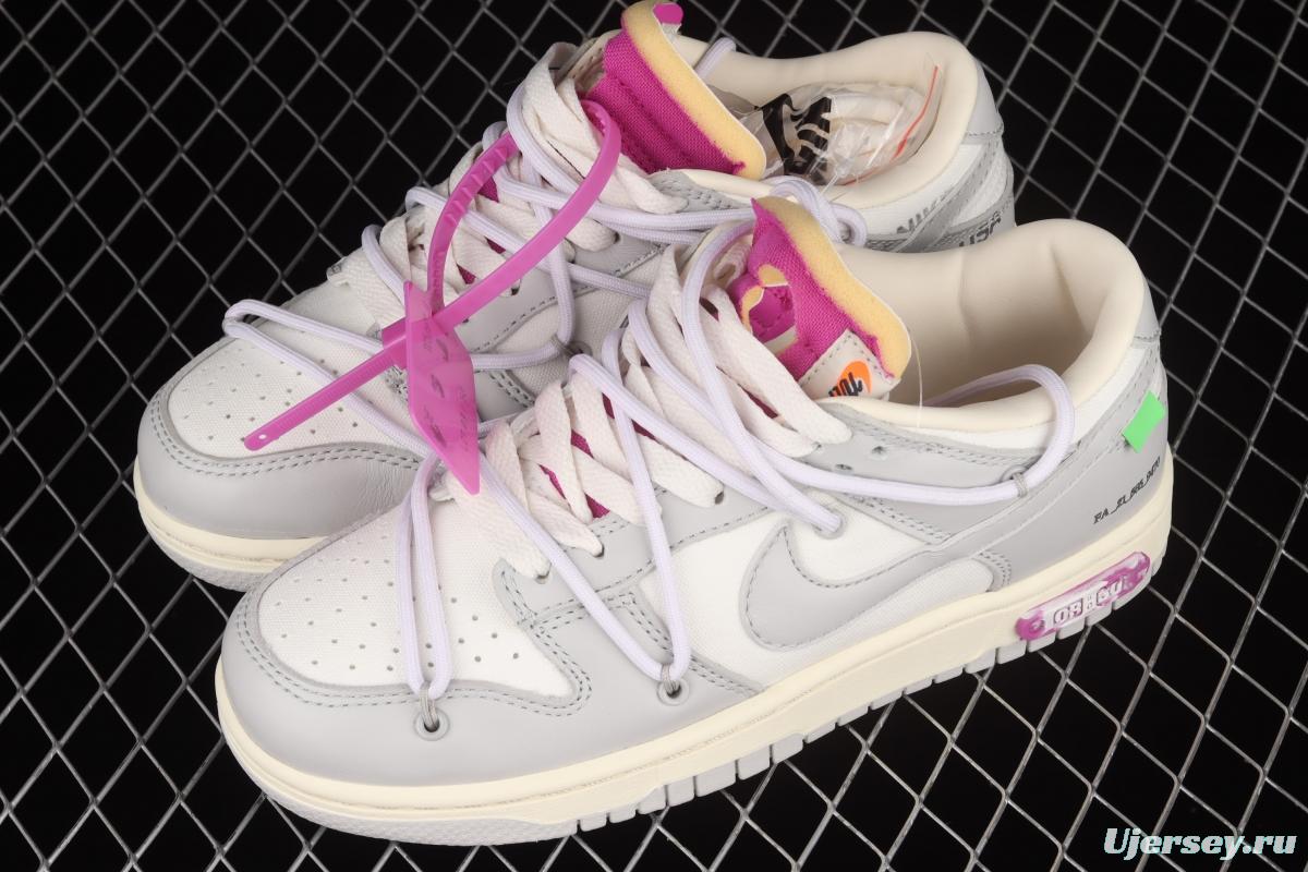 OFF-White x NIKE DUNK Low OW white gray leisure sports skateboard shoes DM1602-118