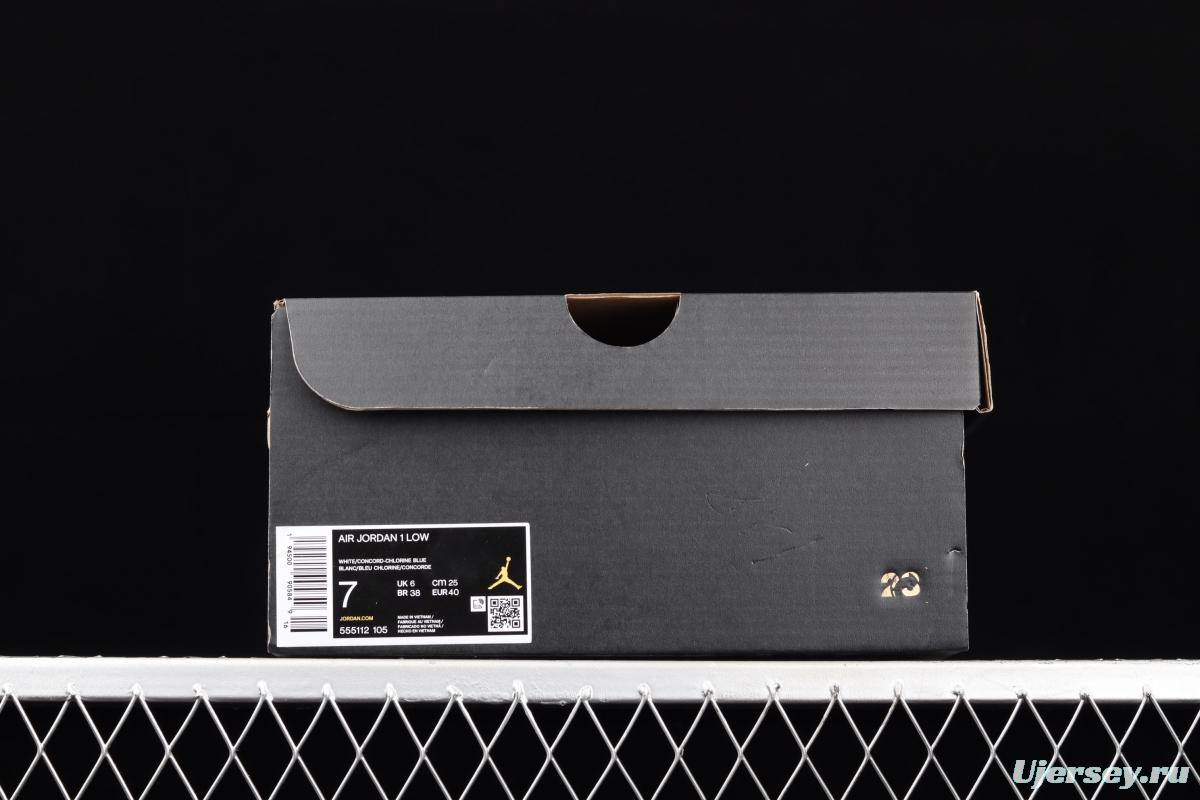 Air Jordan 1 Mid geometrical white and blue Zhongbang basketball shoes 555112-105