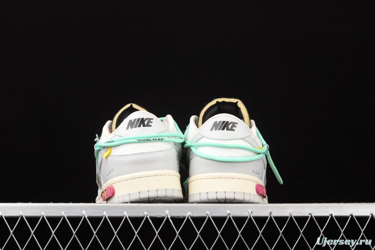 OFF-White x NIKE DUNK Low 04 of 50 OW Grey Leisure Sports Skateboard shoes DM1602-114