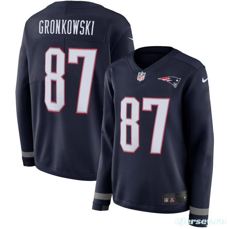Women's Rob Gronkowski Black Therma Long Sleeve Player Limited Team Jersey