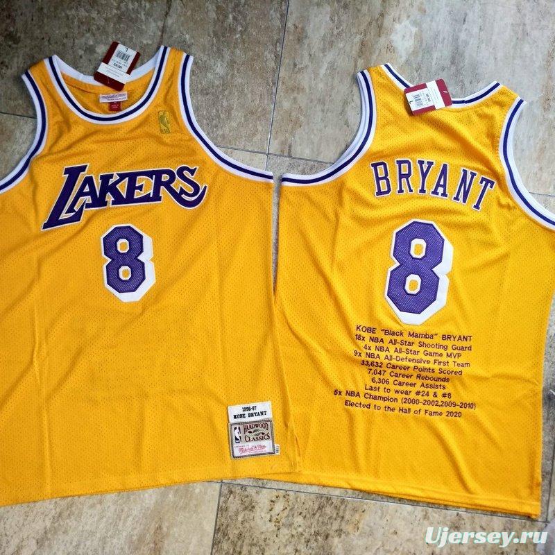 Men's Kobe Bryant Yellow Retro Classic Team Jersey