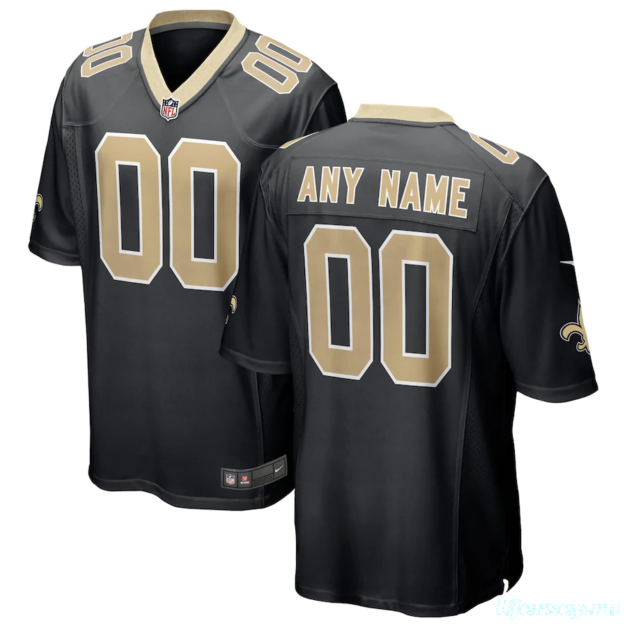 Men's Black Custom Limited Team Jersey