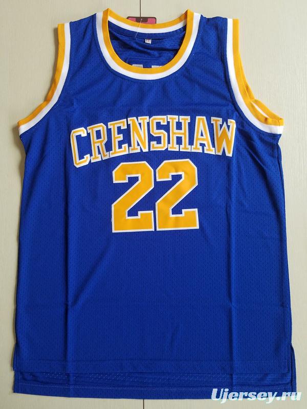 Quincy McCall 22 Crenshaw High School Blue Basketball Jersey Love and Basketball