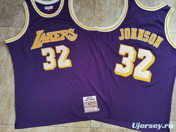 Men's Earvin Johnson Purple Retro Classic Team Jersey