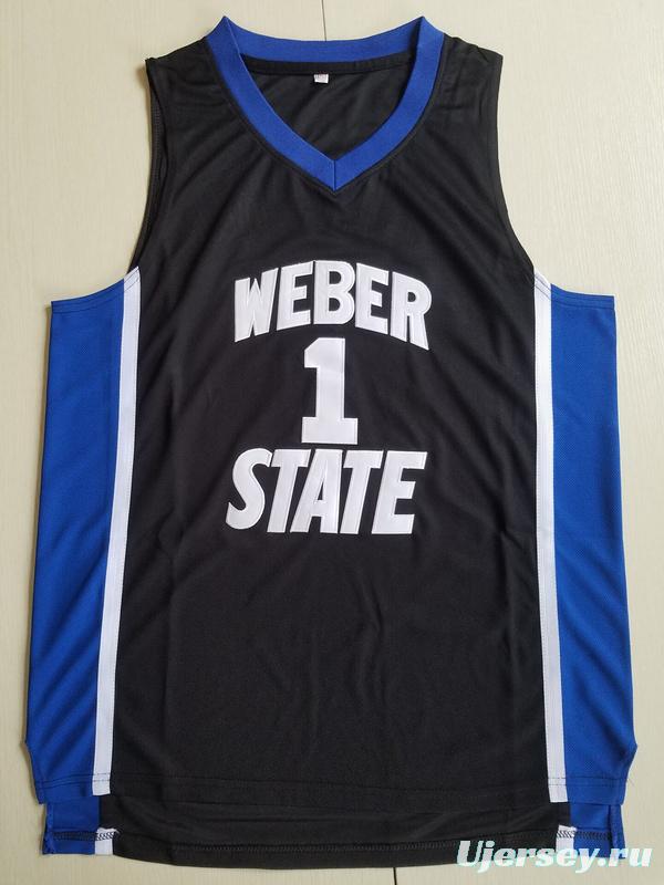 Damian Lillard 1 Weber State College Black Basketball Jersey