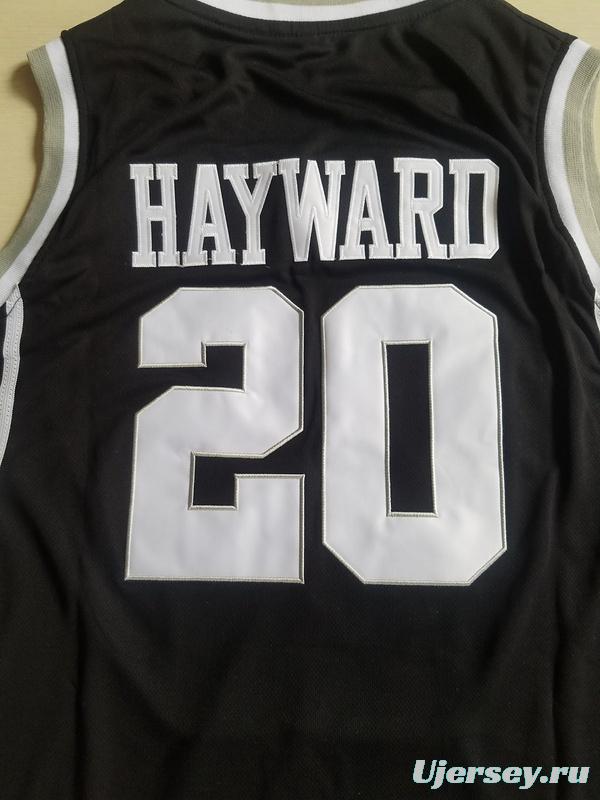 Gordon Hayward 20 Butler College Black Basketball Jersey