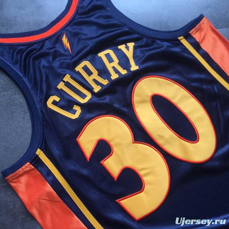 Men's Stephen Curry Navy Blue Retro Classic Team Jersey