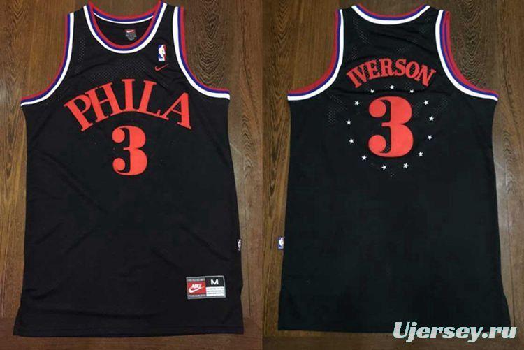 Men's Allen Iverson Black Retro Classic Team Jersey