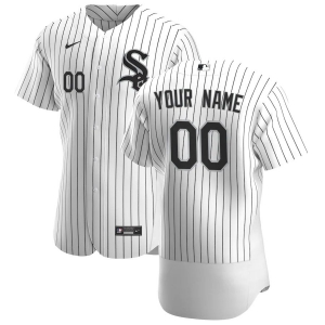 Men's White&amp;Black 2020 Home Authentic Custom Team Jersey