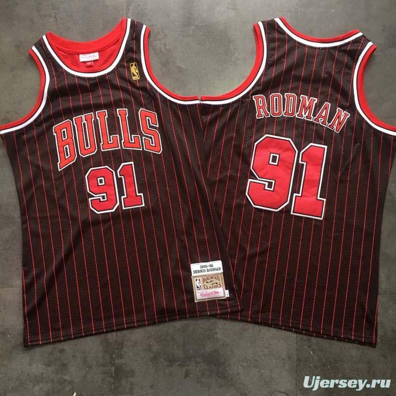 Men's Dennis Rodman Black Retro Classic Team Jersey