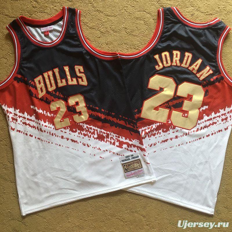 Men's Michael Jordan Black And White Retro Classic Team Jersey