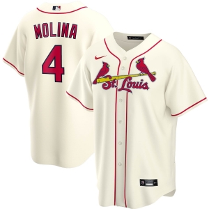 Men's Yadier Molina Cream Alternate 2020 Player Team Jersey