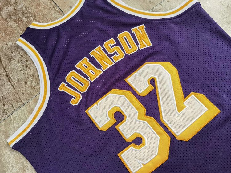 Men's Earvin Johnson Purple Retro Classic Team Jersey