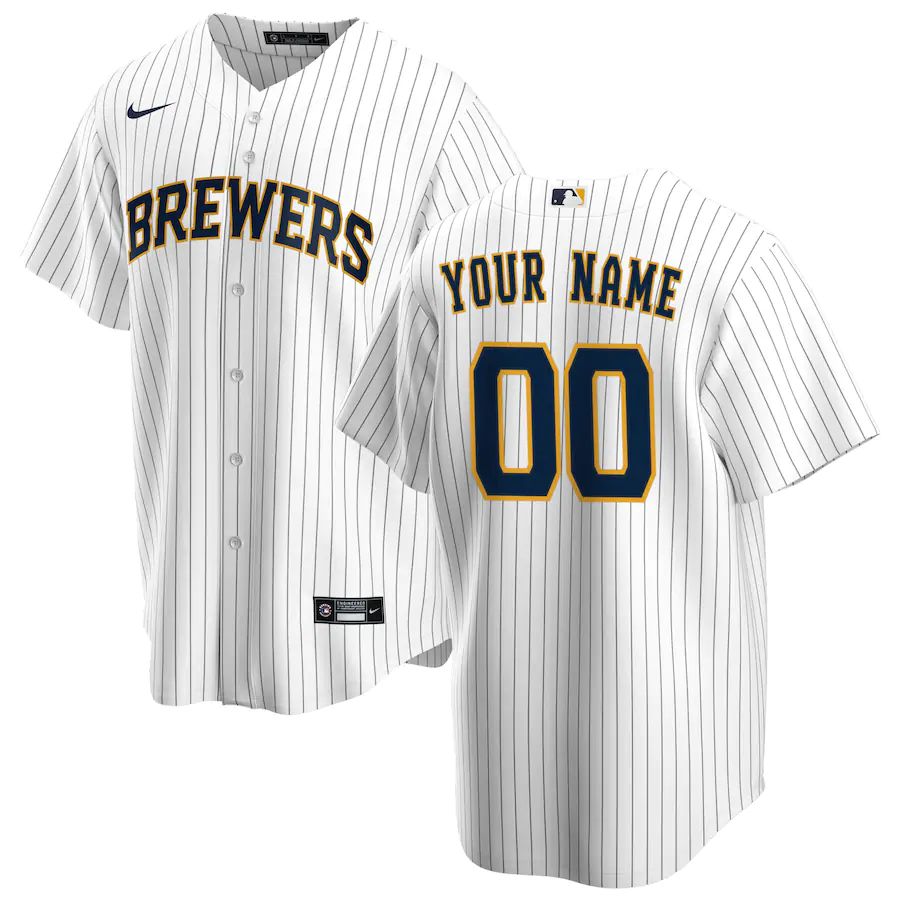 Men's White&amp;Navy Alternate 2020 Custom Team Jersey