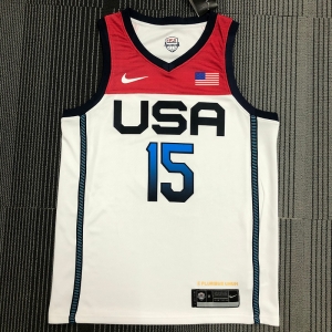 Thai Version Men's Devin Booker White USA Basketball Player Jersey