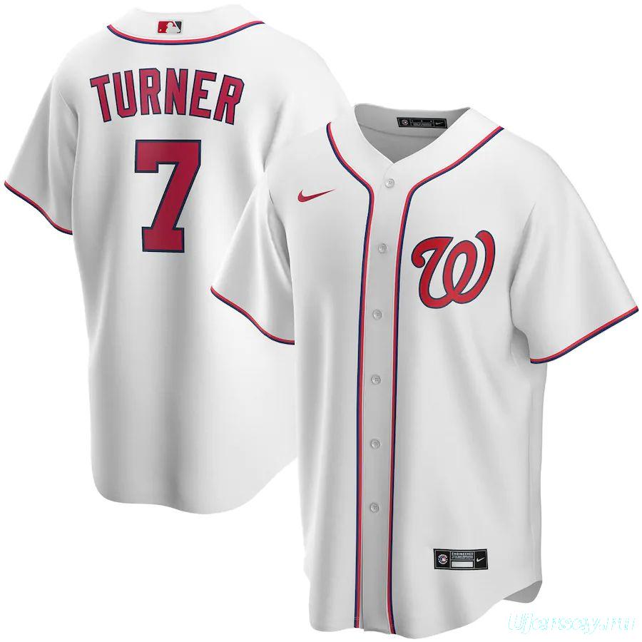 Men's Trea Turner White Home 2020 Player Team Jersey