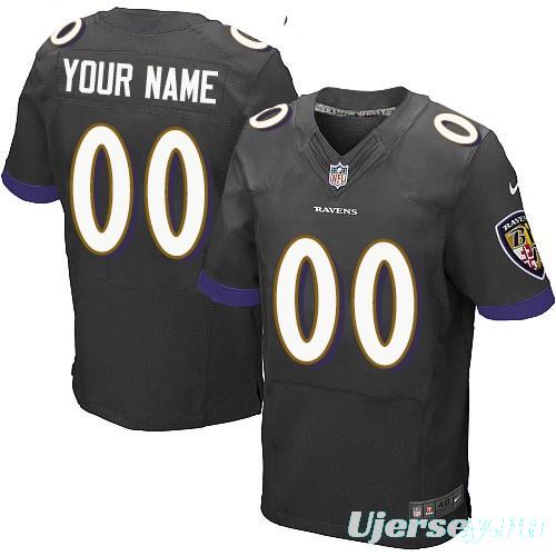 Men's Black Alternate Custom Elite Team Jersey