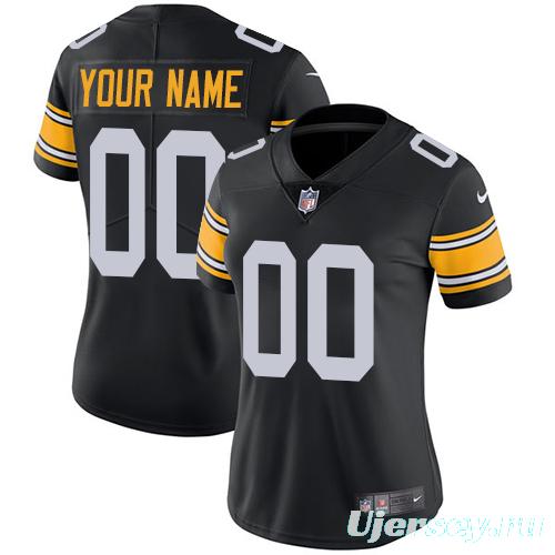 Women's Black Alternate Customized Game Team Jersey