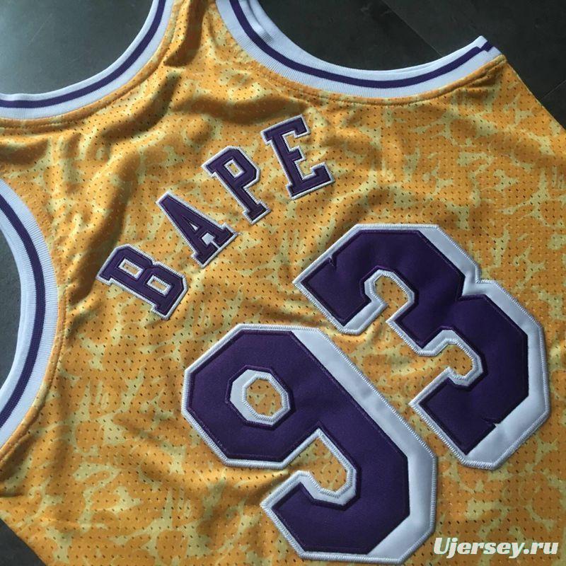 Men's BAPE Yellow Retro Classic Team Jersey