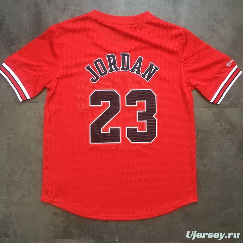 Men's Michael Jordan Red Retro Classic Team Short Sleeve Jersey