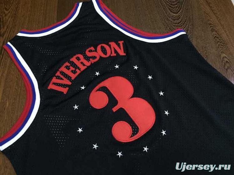 Men's Allen Iverson Black Retro Classic Team Jersey