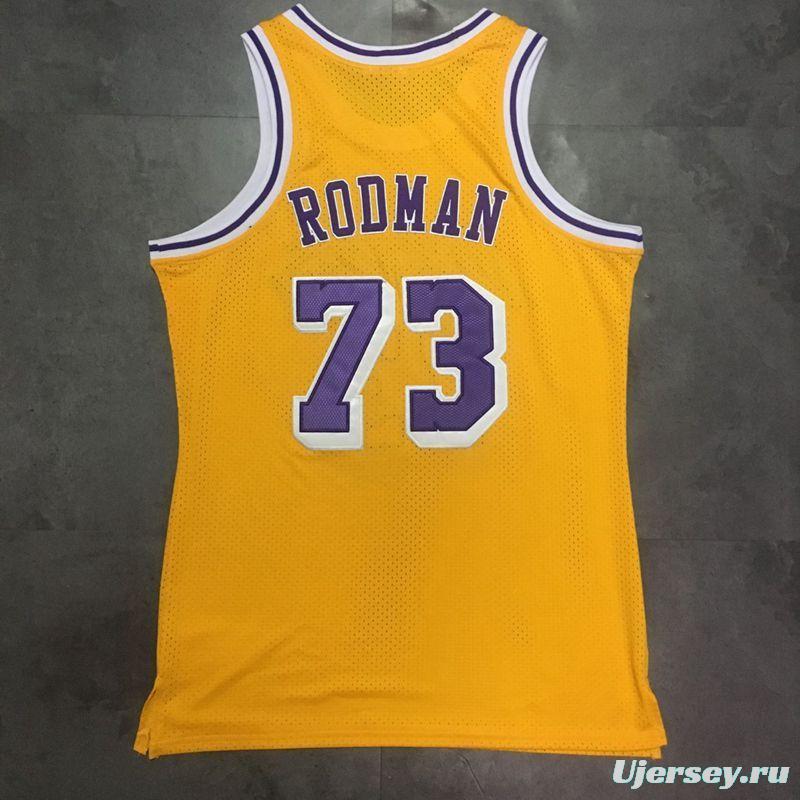 Men's Dennis Rodman Yellow Retro Classic Team Jersey