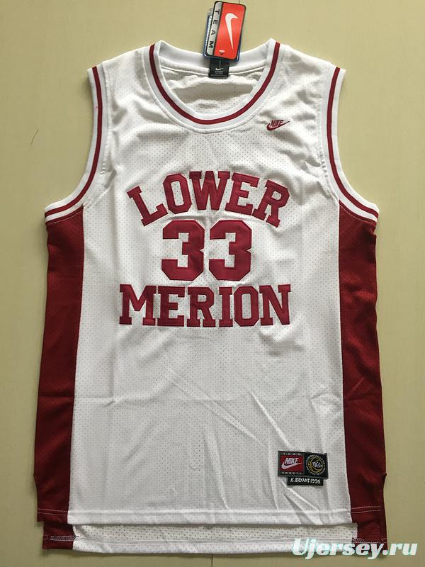 Kobe Bryant 33 Lower Merion High School White Basketball Jersey