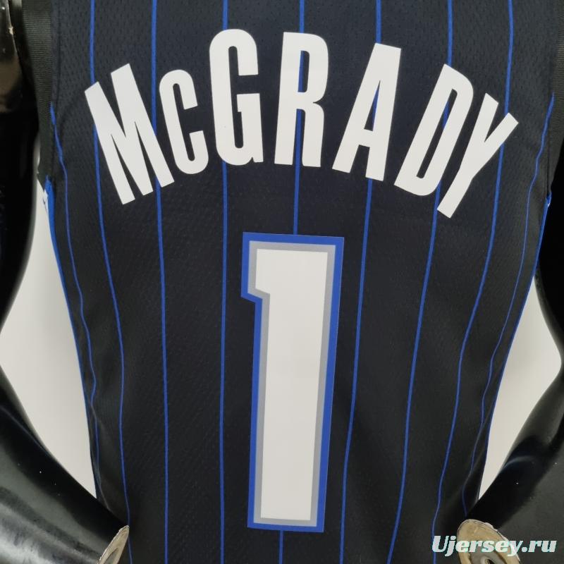 75th Anniversary McGrady #1 Orlando Magic Black NBA Jersey