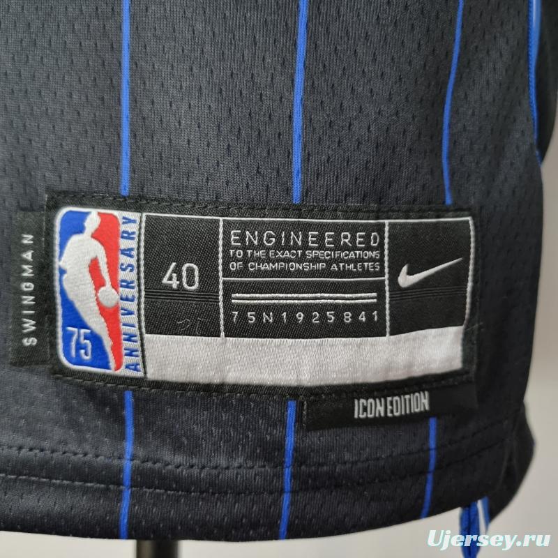 75th Anniversary Fultz#20 Orlando Magic Black NBA Jersey