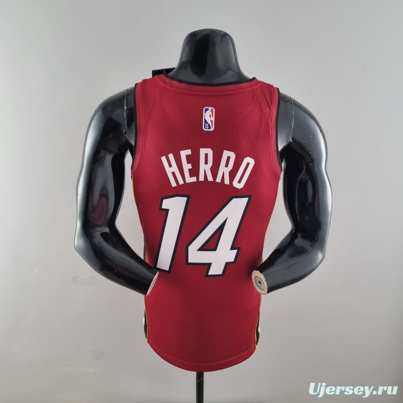 75th Anniversary Miami Heat Jordan HERRO#14 Burgundy NBA Jersey