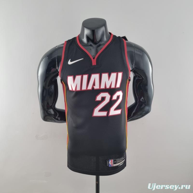 75th Anniversary Miami Heat BUTLER#22 Black NBA Jersey